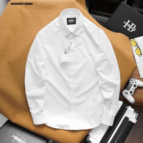 Áo sơ mi nam Heboz trắng bamboo 1M - 00002587