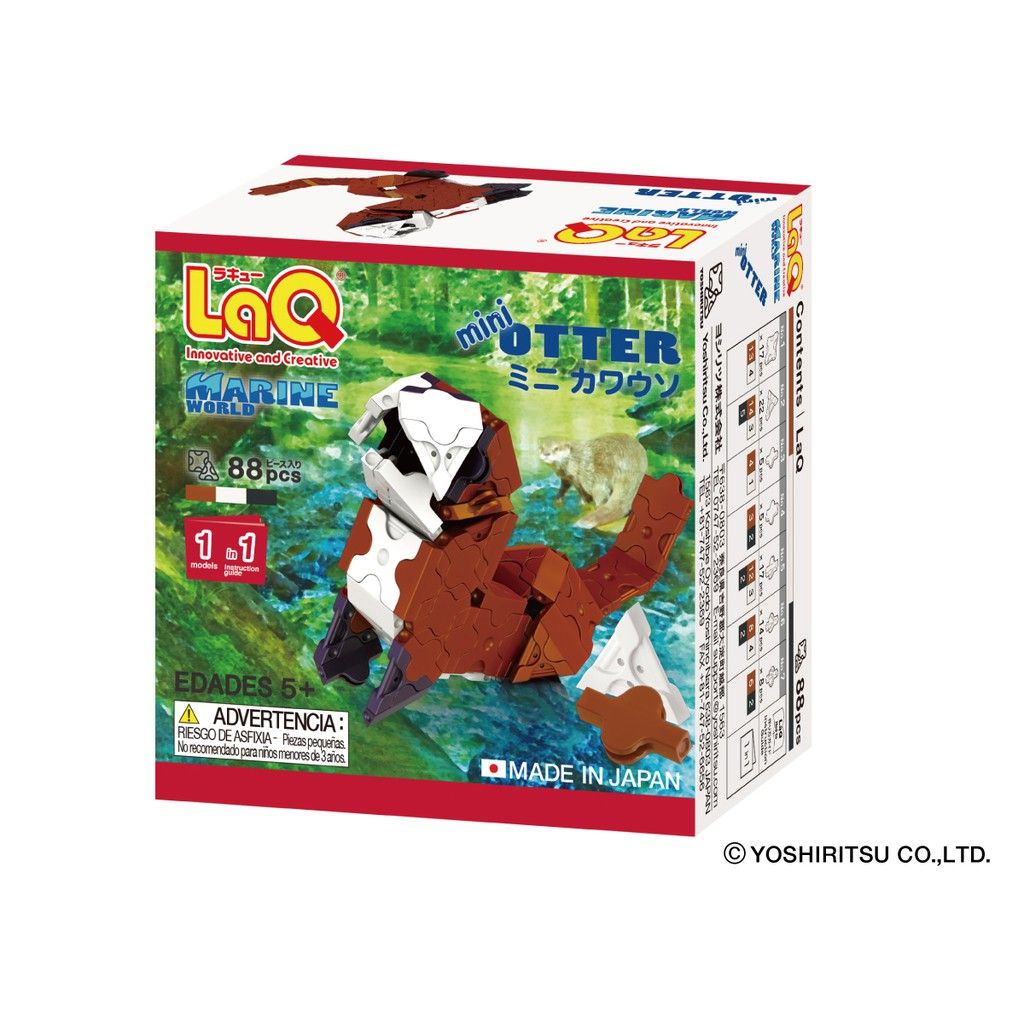  Bộ xếp hình sáng tạo tí hon LaQ Marine World MINI OTTER - Chủ đề Thế giới Đại dương (Rái cá) 88 mảnh ghép 