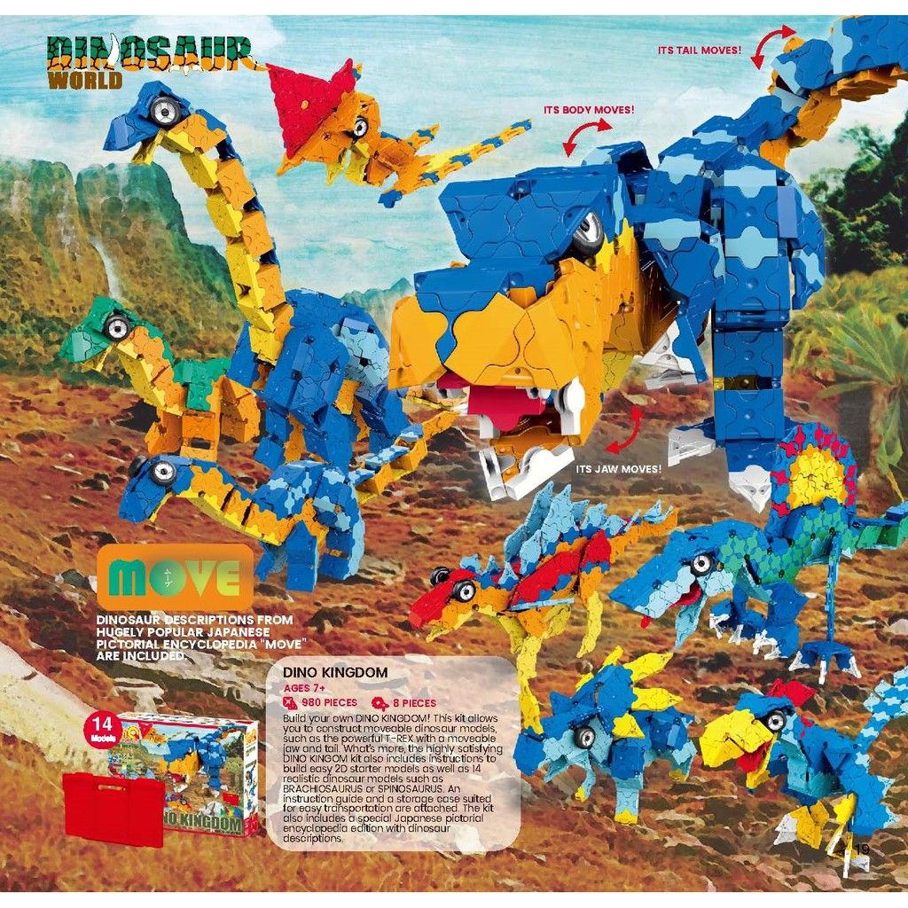  Bộ xếp hình sáng tạo LaQ Dinosaur World DINO KINGDOM - Chủ đề Thế giới Khủng long (Vương quốc) 980 mảnh ghép 