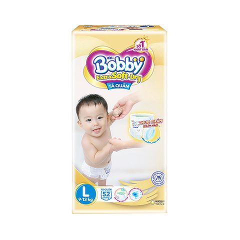 Tã Quấn Bobby Extra Soft-Dry 9-13Kg L52 52 Miếng Unicharm