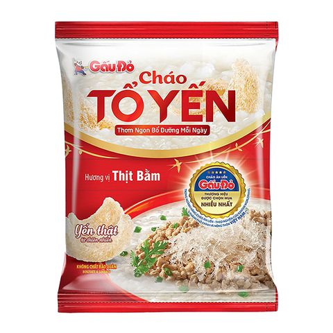 CHÁO GẤU ĐỎ TỔ YẾN THỊT BẰM 50GR