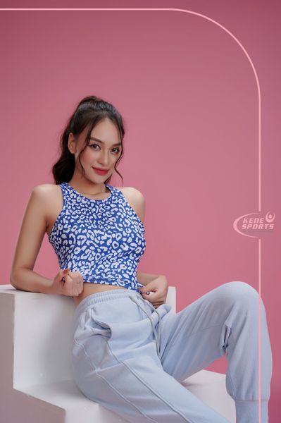  Áo Croptop - Kenewomen Áo Crotop Đốm Xanh 