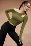  Áo Croptop - drop shoulder and long sleeve (have padding) top 