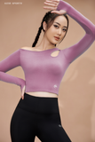  Áo Croptop - drop shoulder and long sleeve (have padding) top 