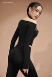  Áo Croptop - drop shoulder and long sleeve (have padding) top 