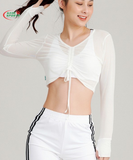  Kenewomen mesh long sleeve croptop 