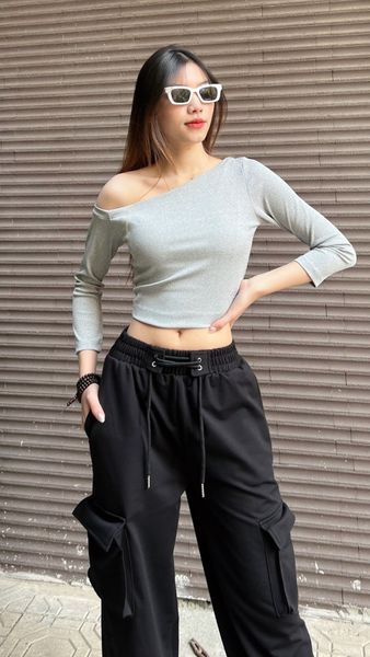  Áo Croptop - Kenewomen drop one shoulder croptop 