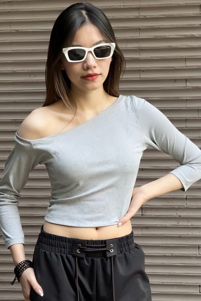  Áo Croptop - Kenewomen drop one shoulder croptop 