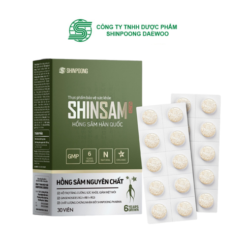  TPBVSK SHINSAM - Viên Uống Hồng Sâm Hàn Quốc 6 Năm Tuổi Hỗ Trợ Tăng Cường Sức Khỏe - 30 Viên 