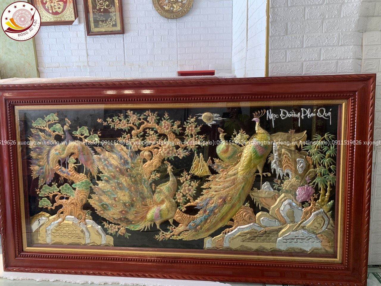 tranh ngoc duong phu quy bang dong vang dat vang bac kich thuoc 1m20x2m30 xuong tranh dong
