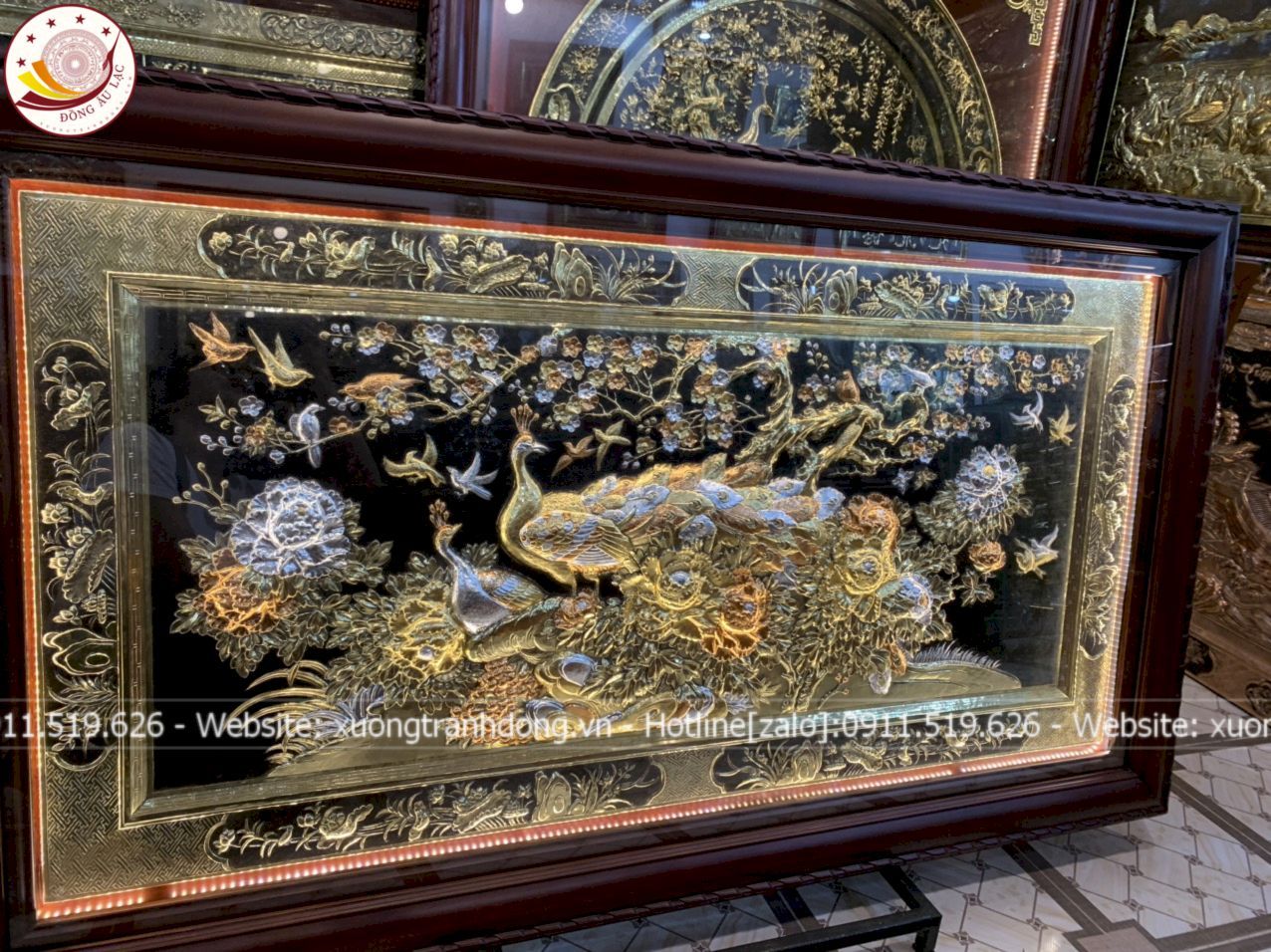 tranh vinh hoa phu quy bang dong vang dat vang bac kich thuoc 1m97x1m07 xuong tranh dong