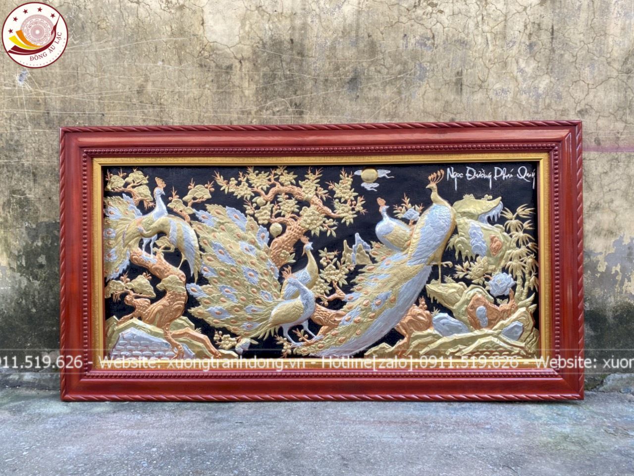 tranh ngoc duong phu quy dong vang dat vang bac kich thuoc 2m3x1m2