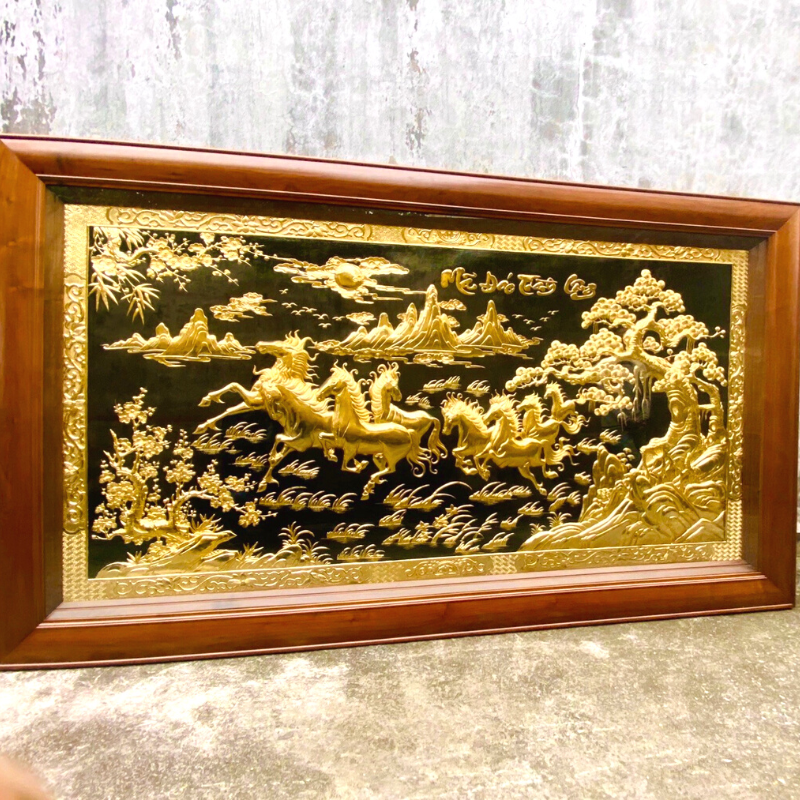 tranh ma dao thanh cong cao cap bang dong vang nen den ma vang 24k tranh bat ma khung huong kt 2m31x1m27