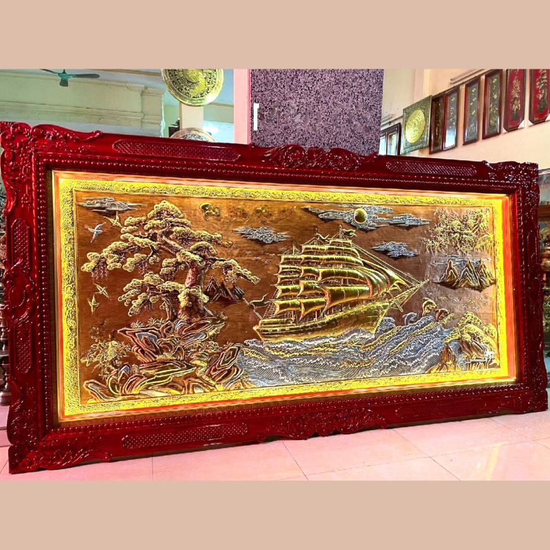 tranh thuan buom xuoi gio bang dong do nen xuoc dat vang khung duc kt 2m3x1m2