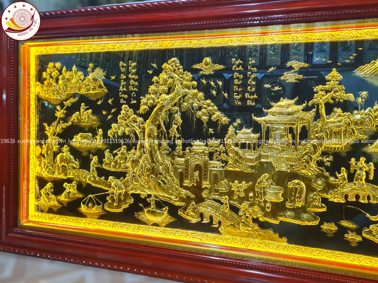tranh dong que bang dong vang dat vang kich thuoc 1m20x2m30 xuong tranh dong