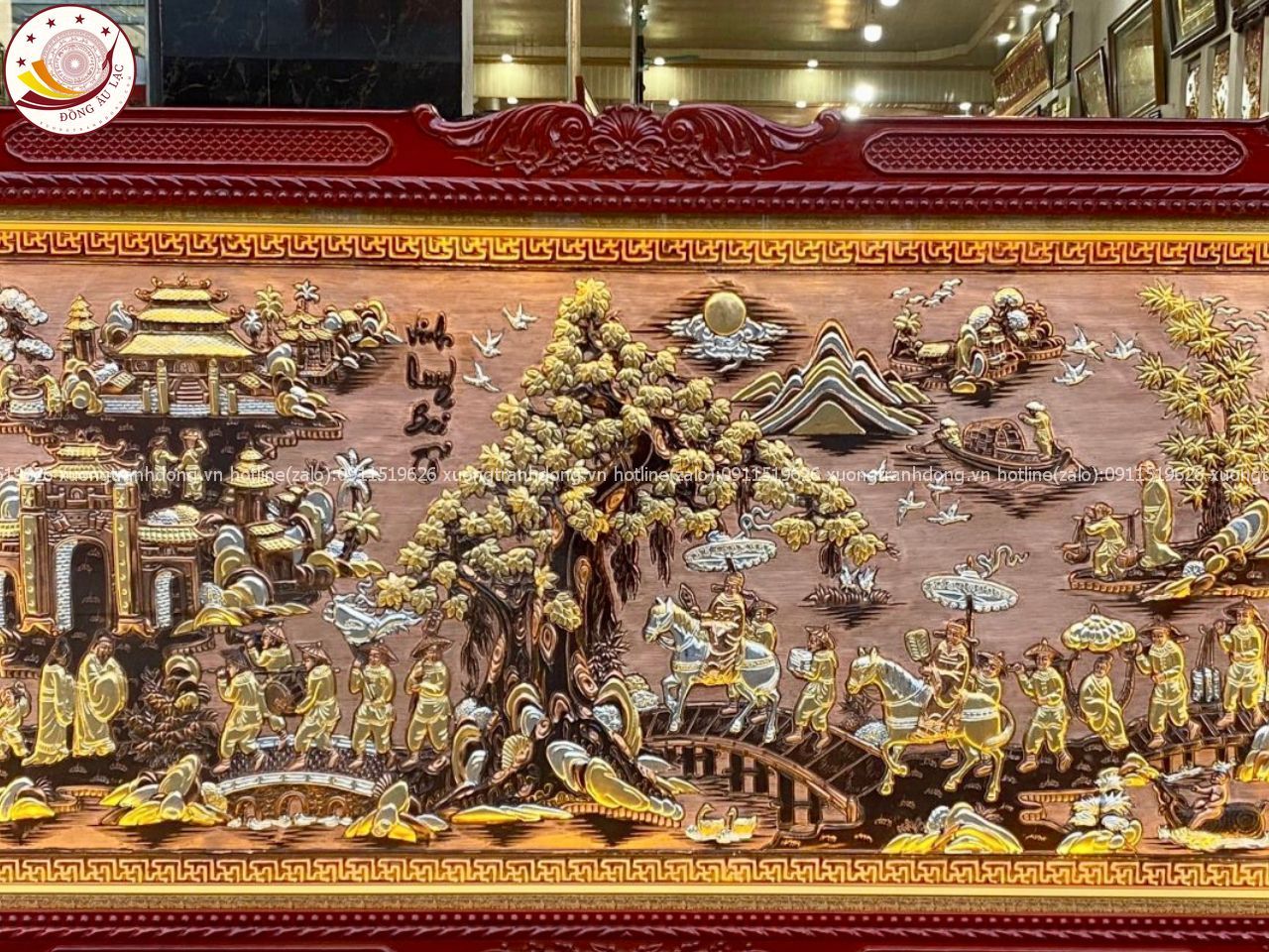 tranh vinh quy bai to dong do xuoc nen dat vang khung duc kich thuoc 170cmx90cm xuong tranh dong
