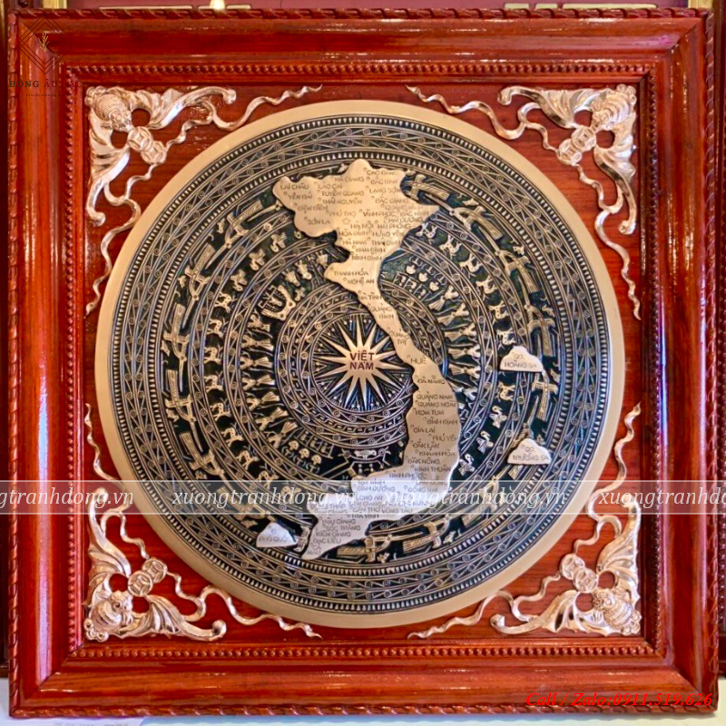 tranh trong dong do duc ban do kt 80x80cm dk mat trong 50cm