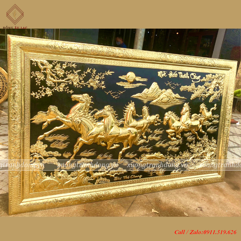 tranh ma dao thanh cong cao cap bang dong vang nen den tranh bat ma khung dong nguyen tam kt 2m13 1m28
