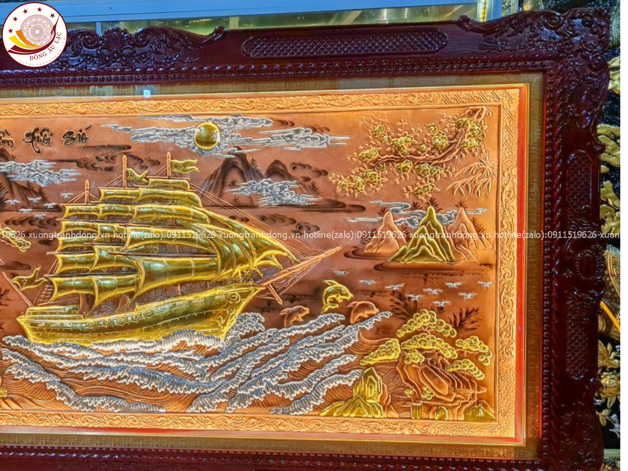 tranh thuan buom xuoi gio bang dong do xuoc dat khung duc kt 1m20x2m30 xuong tranh dong