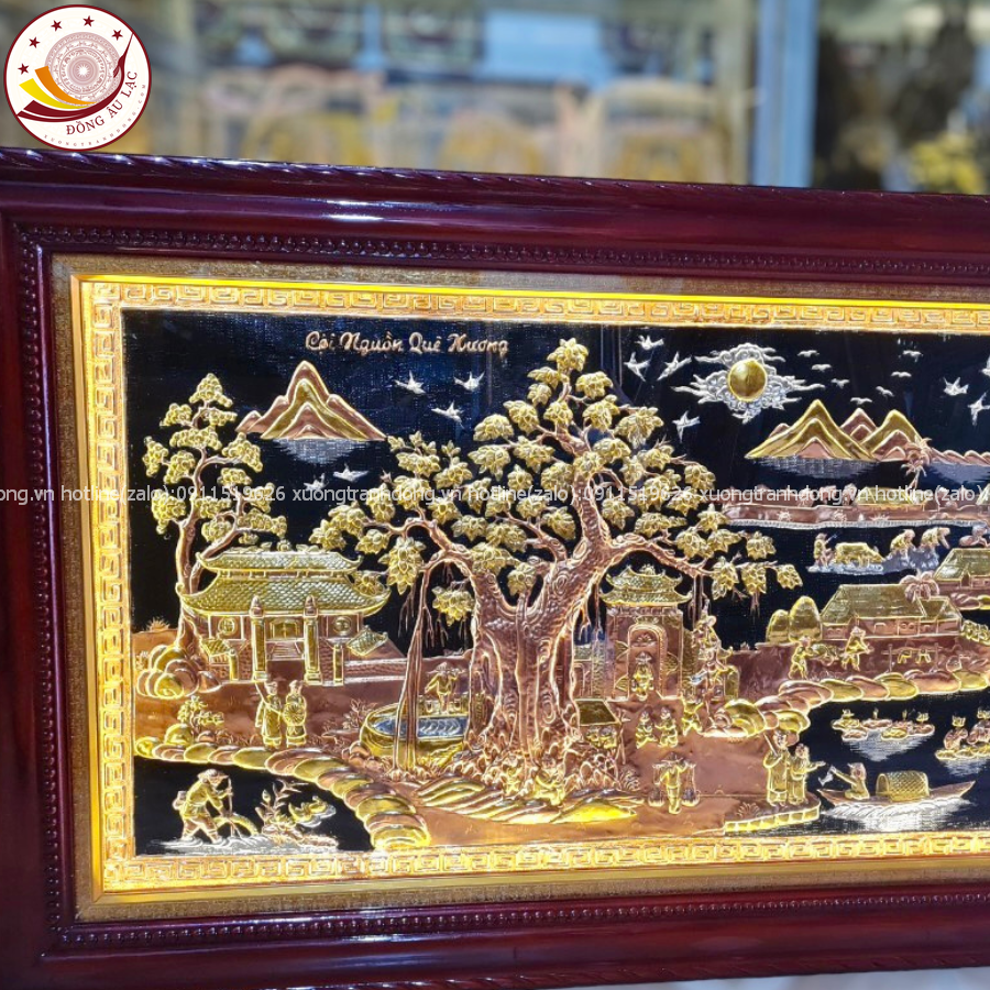 tranh coi nguon que huong dong do dat vang bac 1m7x90cm xuong tranh dong
