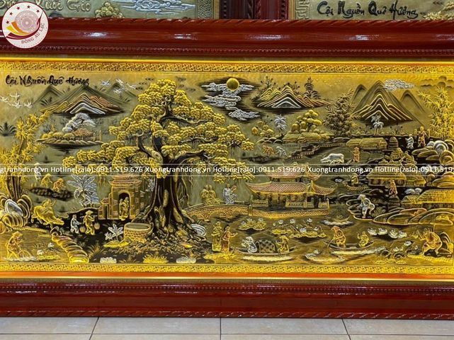 tranh coi nguon que huong bang dong vang dat vang bac kt 2m3x1m2