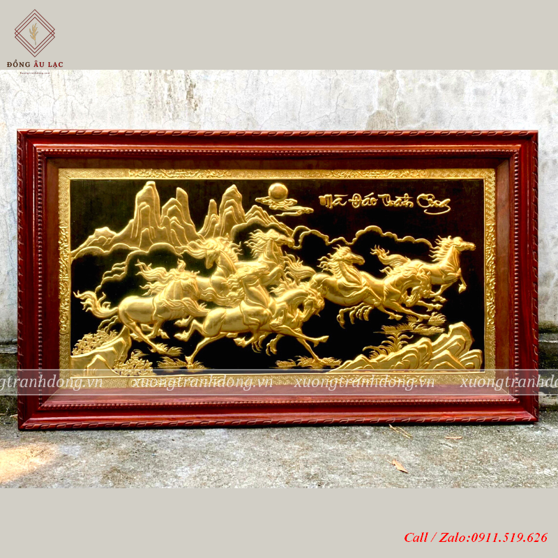 tranh qua tang cao cap tranh ma dao thanh cong ma vang 24k nen den thuc tay thu cong kt 1m55 88cm