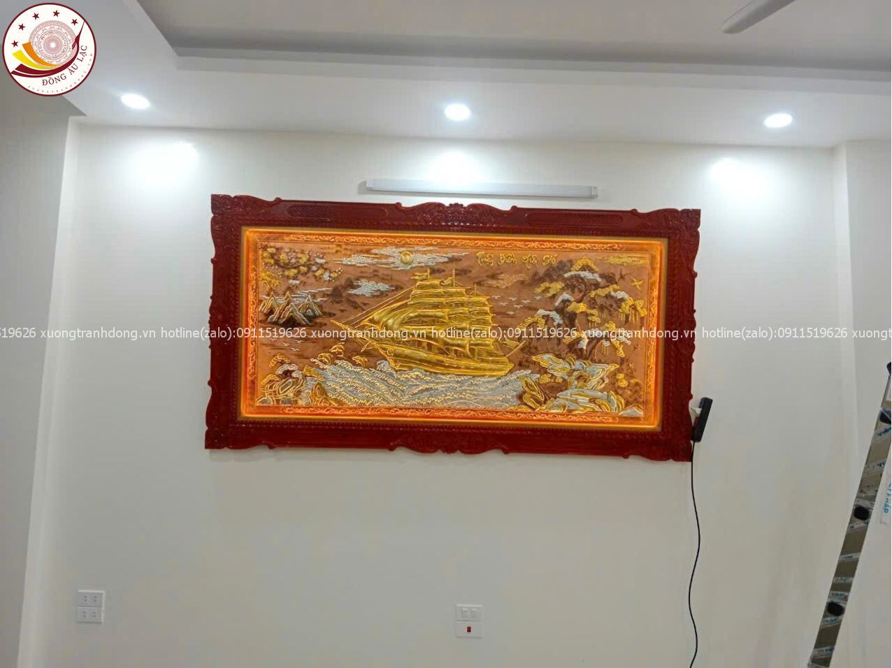 tranh thuan buom xuoi gio bang dong do xuoc dat khung duc kt 1m20x2m30 xuong tranh dong