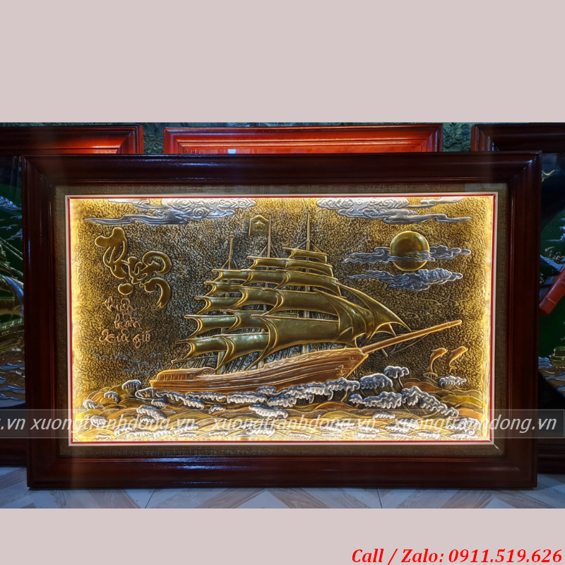 tranh thuan buom xuoi gio bang dong vang kich thuoc 75 115