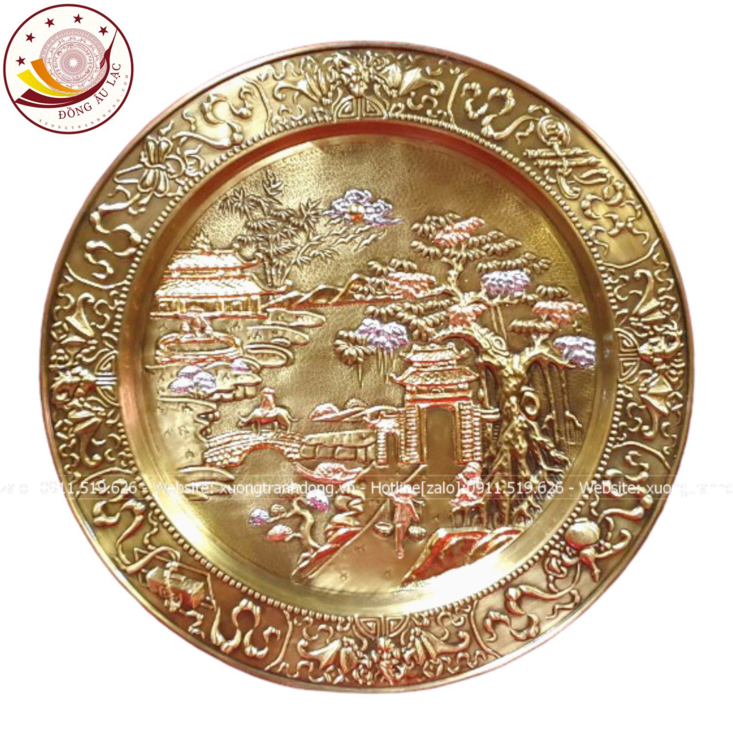 tranh mam sen hac dong vang dat vang bac dk 52cm xuong tranh dong