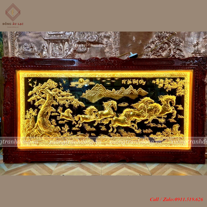 tranh ma dao thanh cong bang dong vang nen den dat vang kt 1m7x90cm
