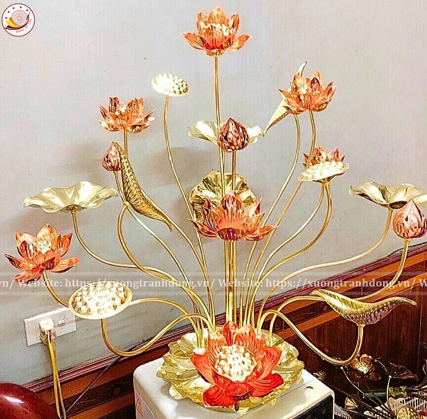 chau hoa sen 20 canh dong vang xuong tranh dong