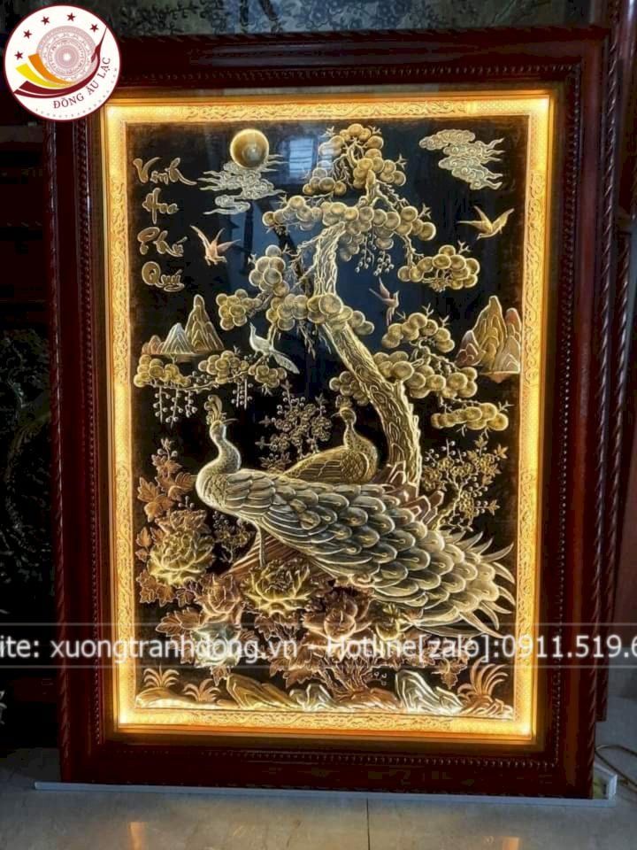 tranh vinh hoa phu quy bang dong vang dat vang bac kich thuoc 1m27x81cm xuong tranh dong
