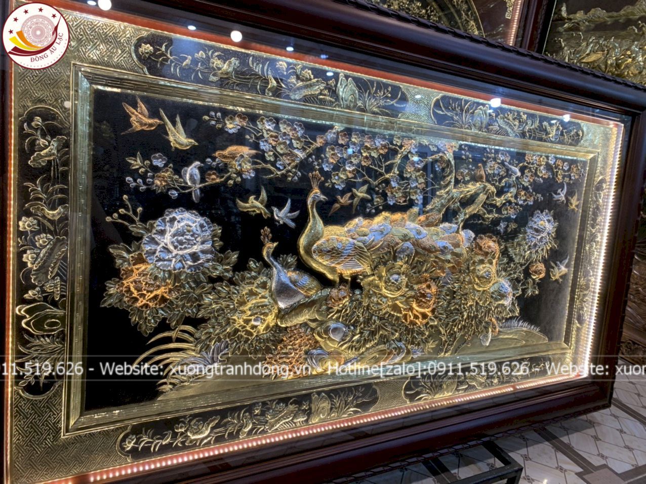 tranh vinh hoa phu quy bang dong vang dat vang bac kich thuoc 1m97x1m07 xuong tranh dong