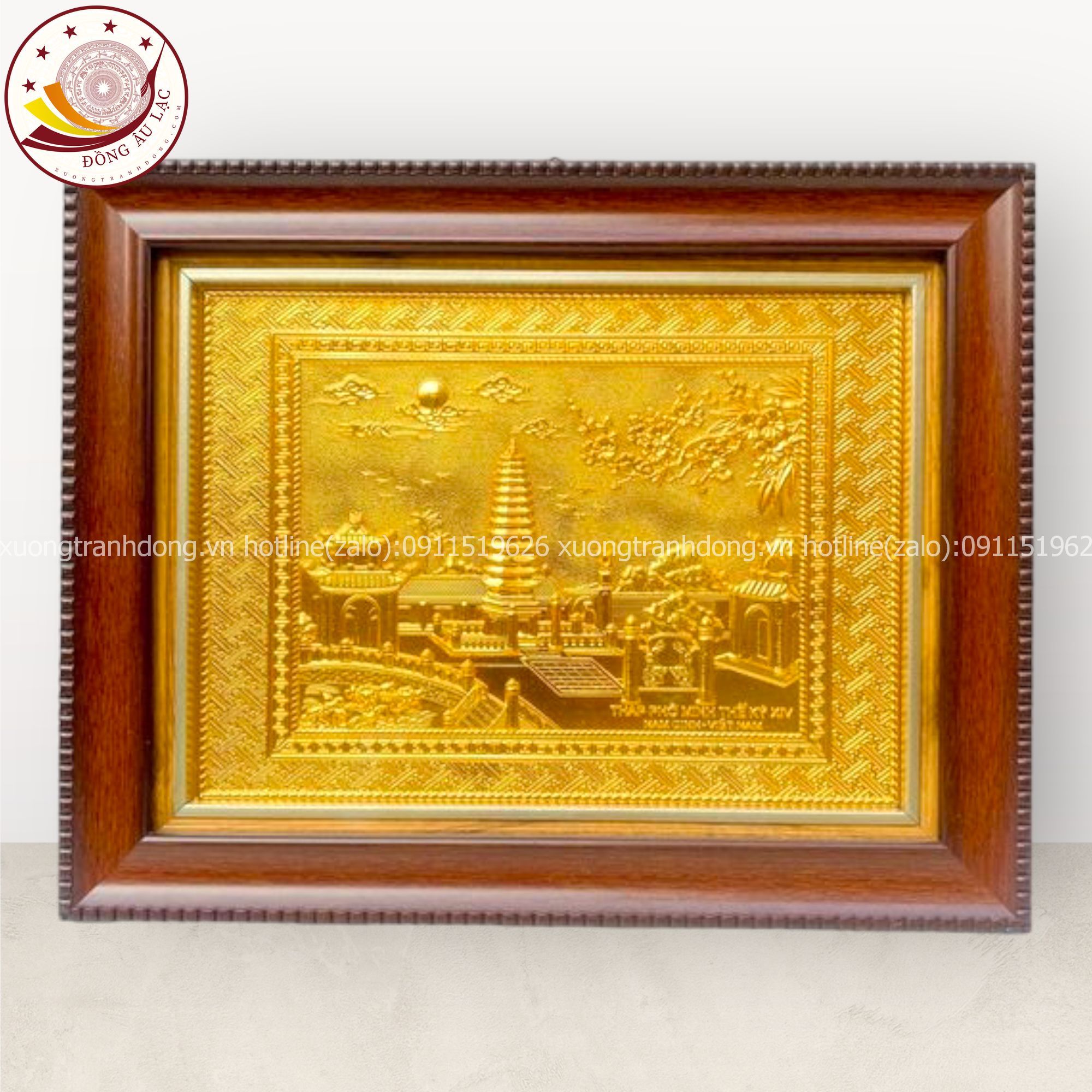 tranh qua tang danh lam thap pho minh the ki xiv bang dong ma vang 24k vang kich thuoc 28x34cm mau 3 xuong tranh dong