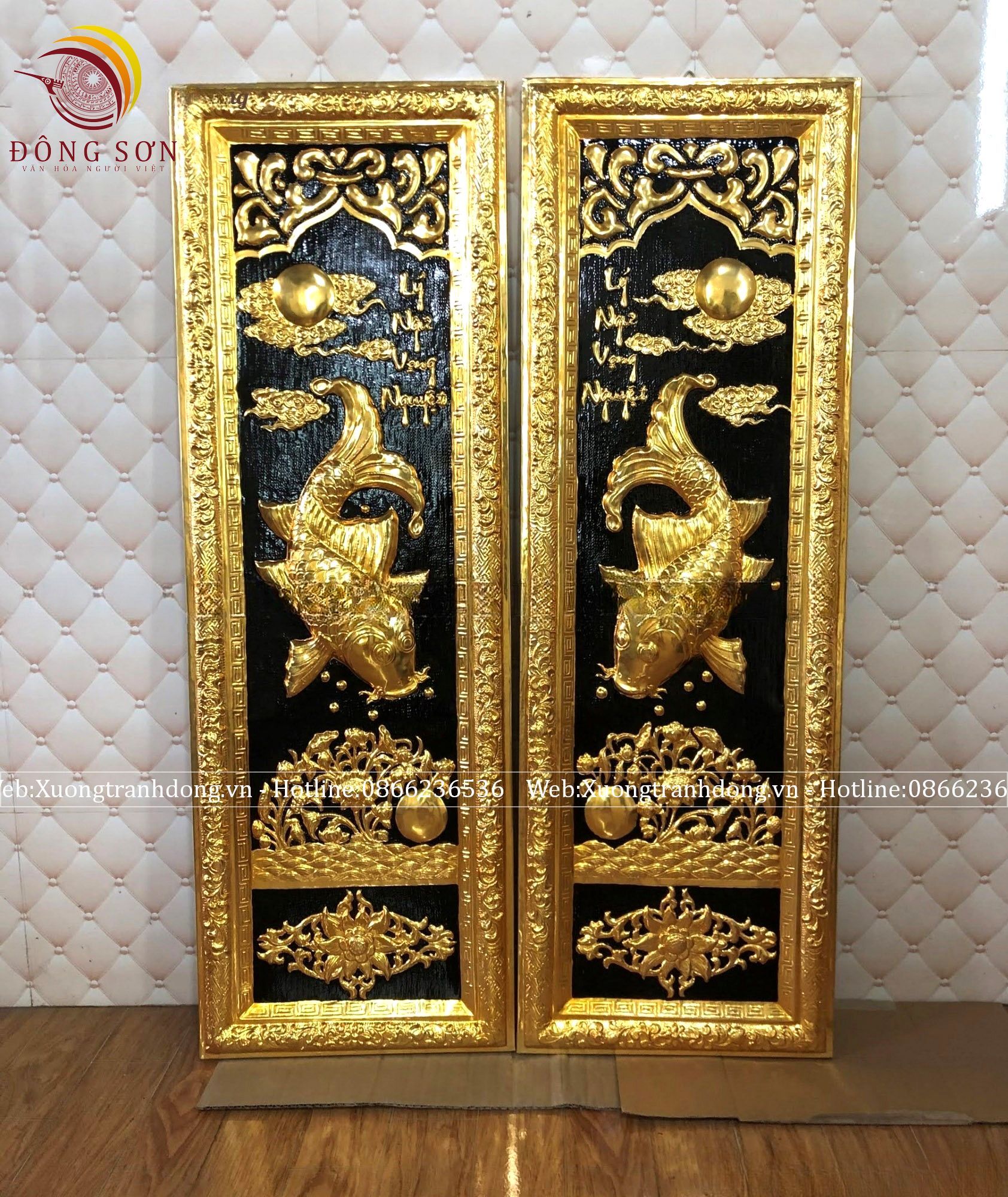 tranh ly ngu vong nguyet mau hoa van cach dieu bang dong kich thuoc 40x120cm khung dong