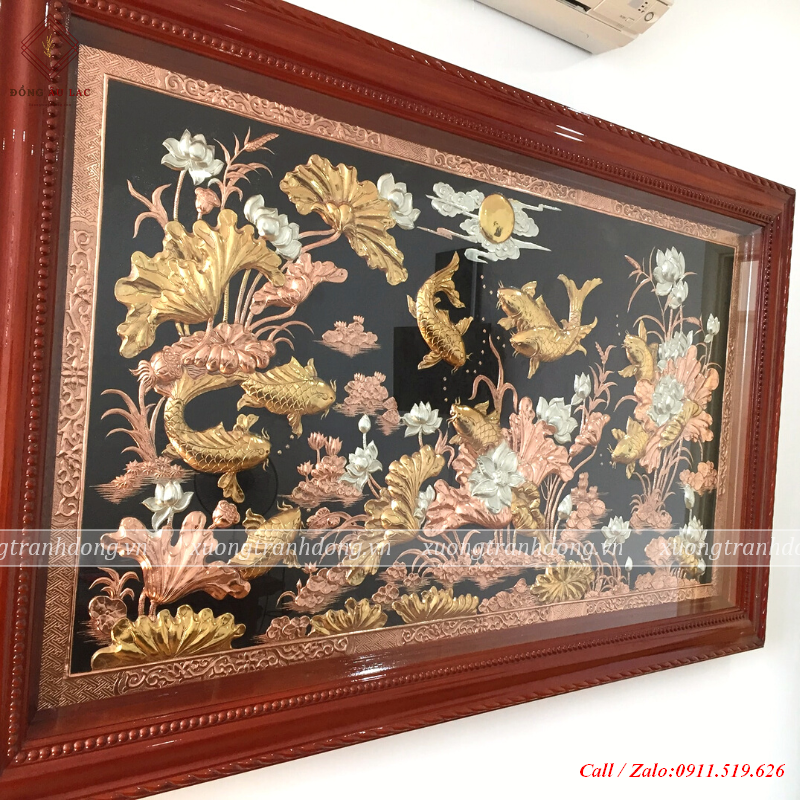 tranh cuu ngu quan hoi bang dong do nen den ma vang bac tranh dong cuu ngu quan hoi kt 155x88cm