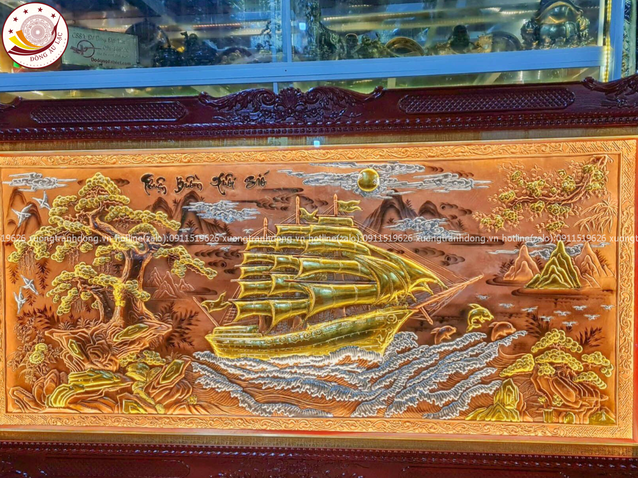 tranh thuan buom xuoi gio bang dong do xuoc dat khung duc kt 1m20x2m30 xuong tranh dong