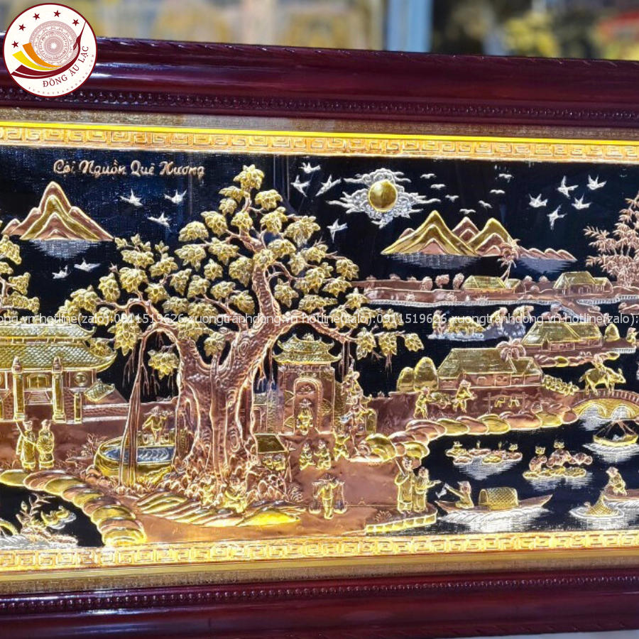 tranh coi nguon que huong dong do dat vang bac 1m7x90cm xuong tranh dong