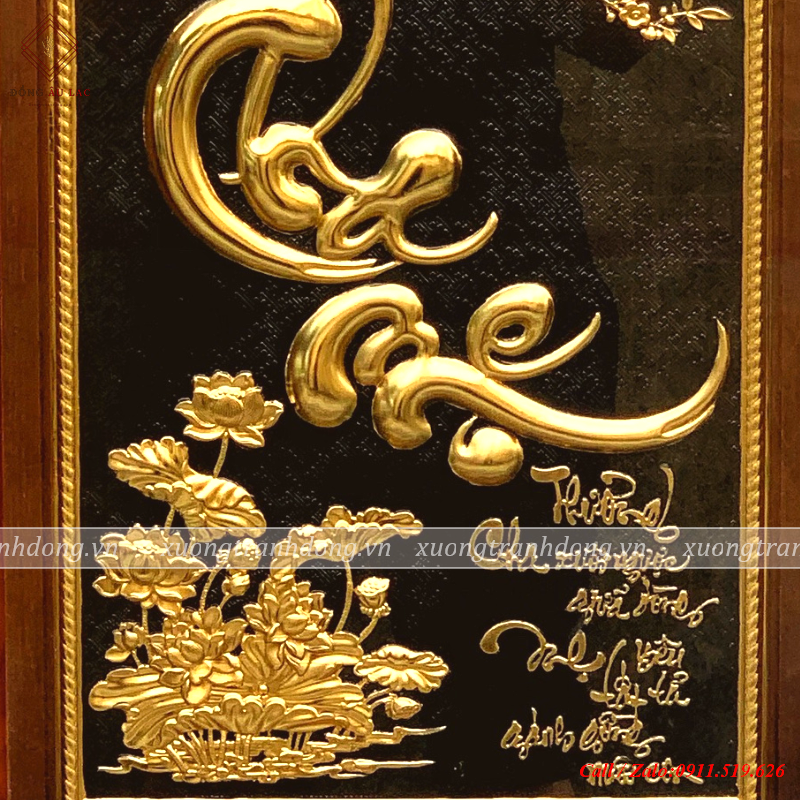 tranh chu cha me nen den bang dong ma vang 24k kich thuoc 38 54cm