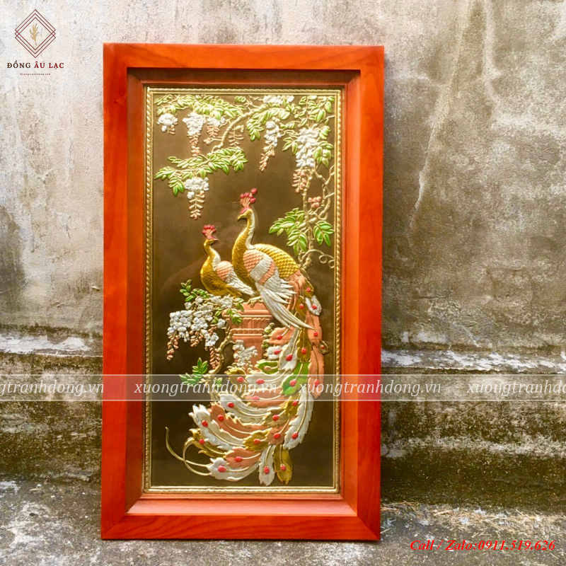 tranh chim cong nen den bang dong kich thuoc 38 68
