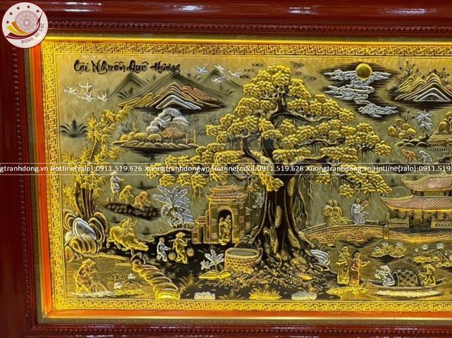 tranh coi nguon que huong bang dong vang dat vang bac kt 2m3x1m2