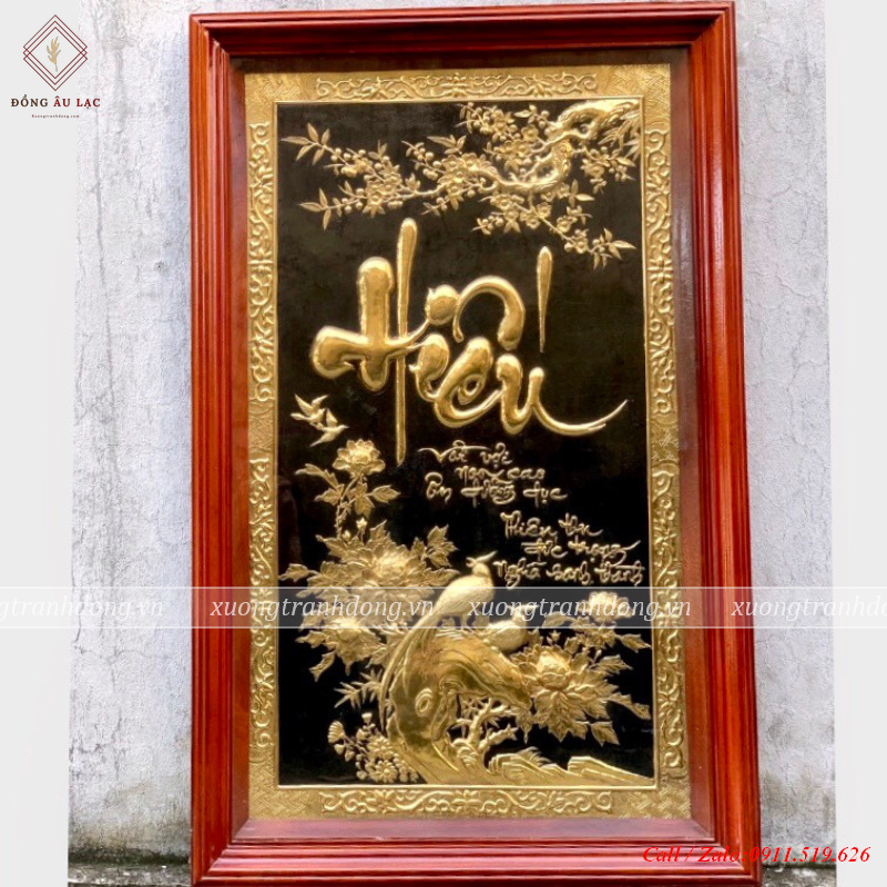 tranh chu hieu 68x108cm khong dat vang khung soi