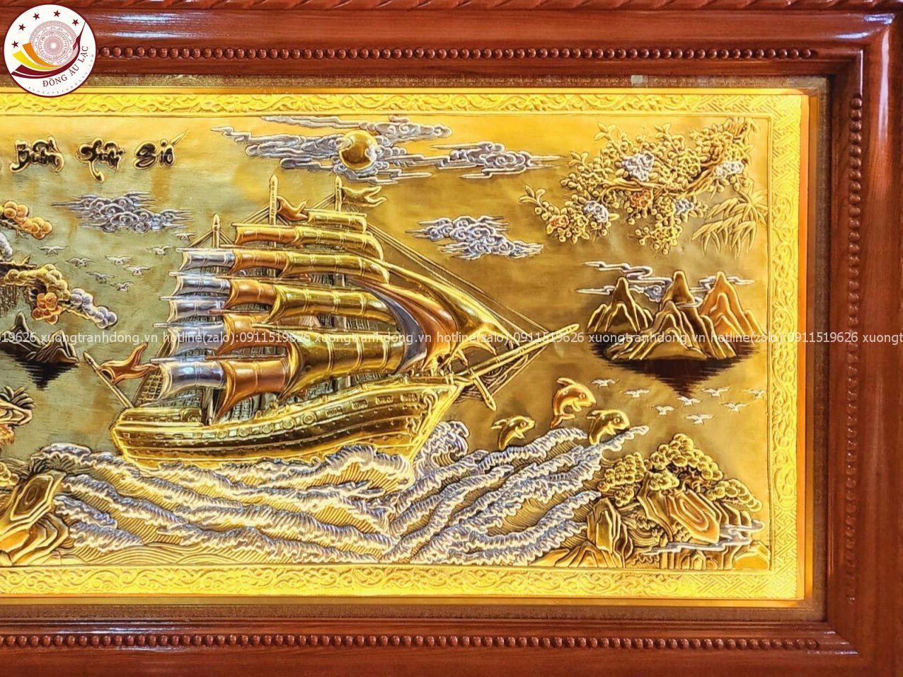 tranh thuan buom xuoi gio bang dong vang xuoc dat vang kt 90cmx170cm xuong tranh dong