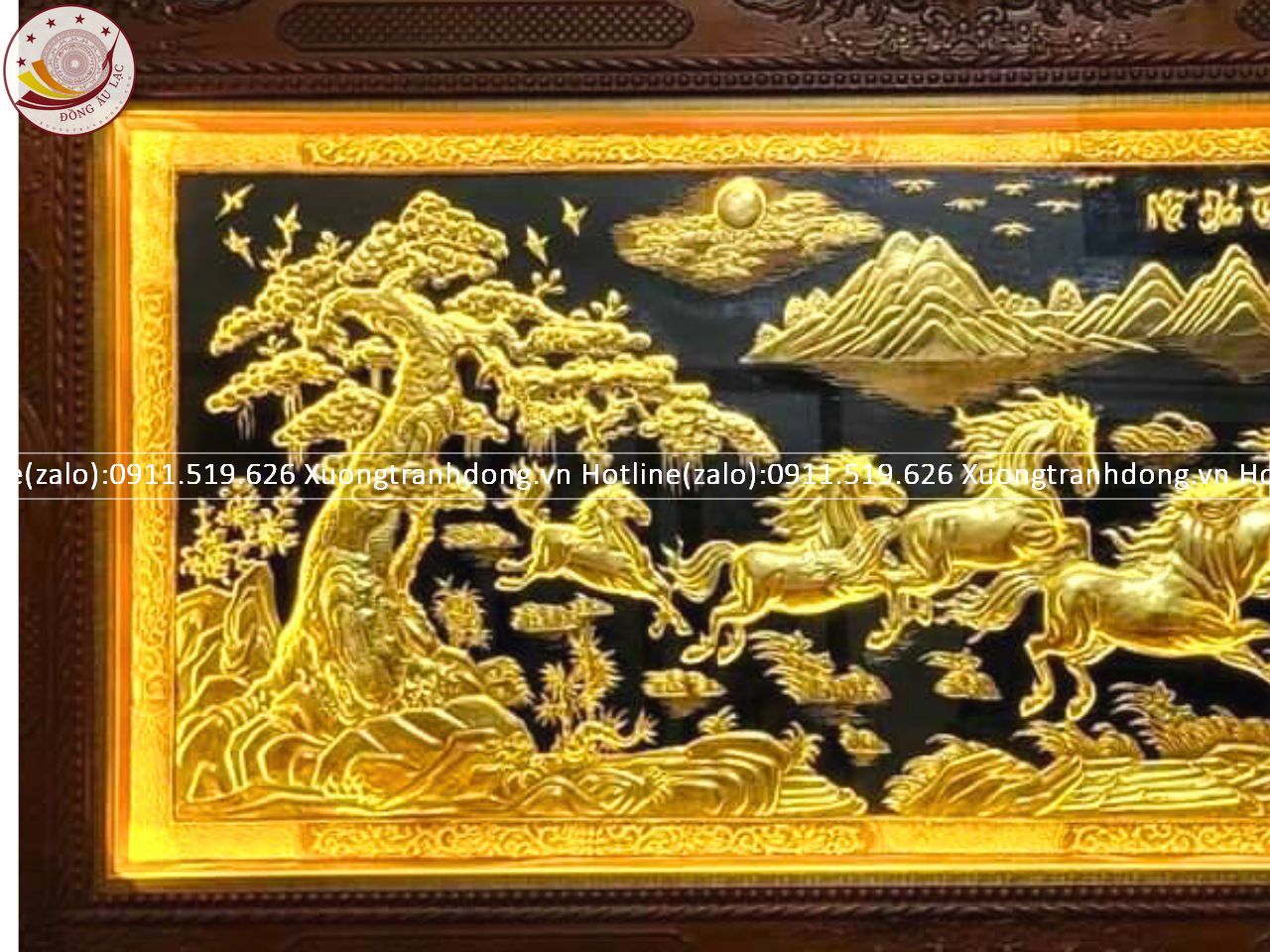 tranh ma dao thanh cong bang dong vang dat vang bac khung duc kt 2m3x1m2 xuong tranh dong