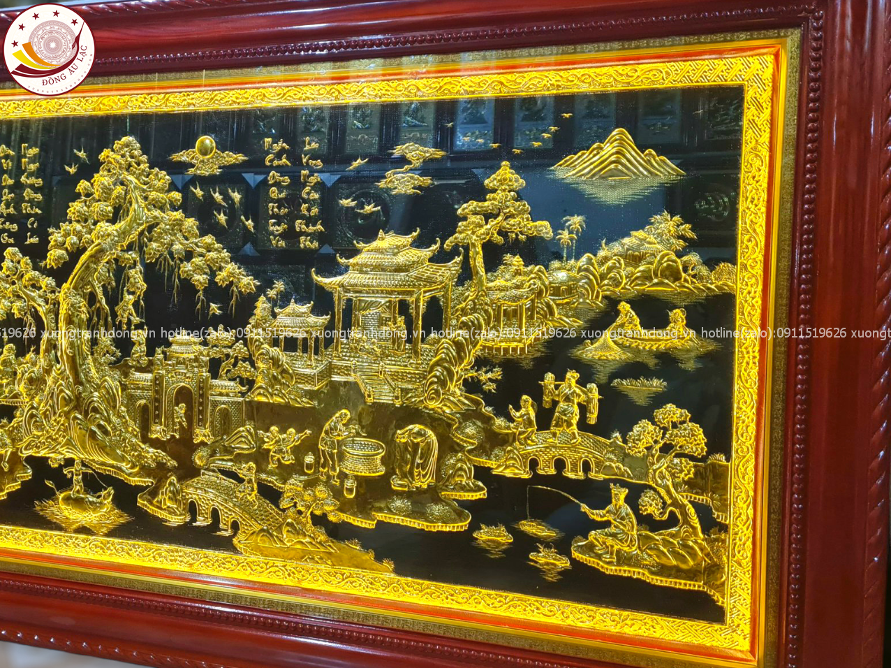 tranh dong que bang dong vang dat vang kich thuoc 1m20x2m30 xuong tranh dong
