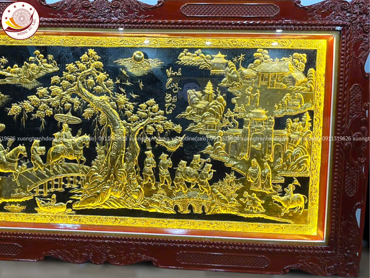 tranh vinh quy bai to dong vang dat vang khung duc kich thuoc 170cmx90cm xuong tranh dong