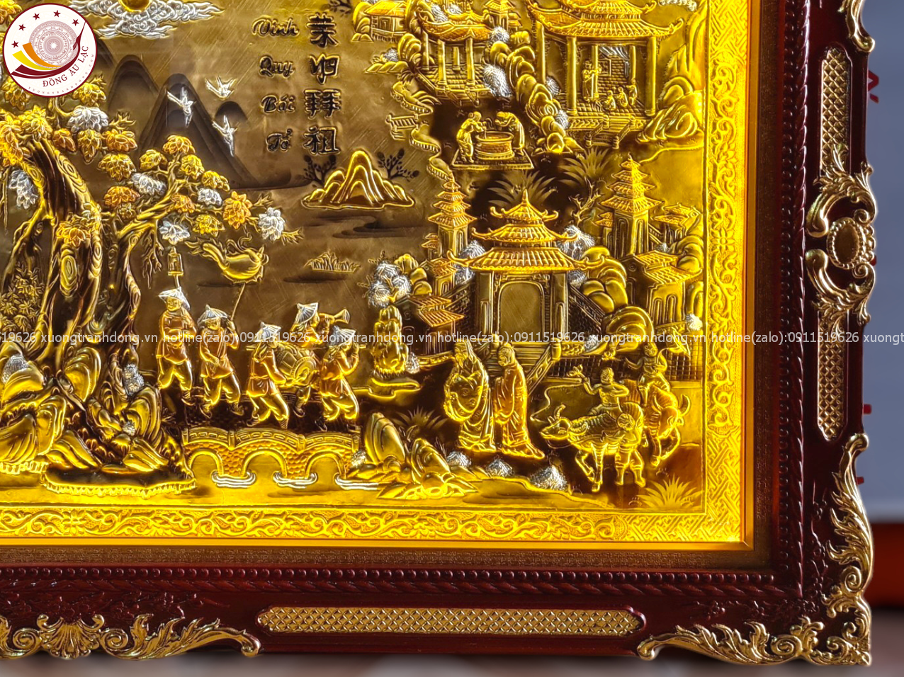 tranh vinh quy bai to dong vang nen xuoc dat vang khung duc dat kich thuoc 170cmx90cm xuong tranh dong
