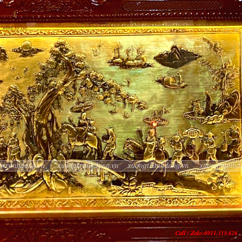 tranh vinh quy bai to bang dong vang mau gia co kich thuoc 1m7x90cm