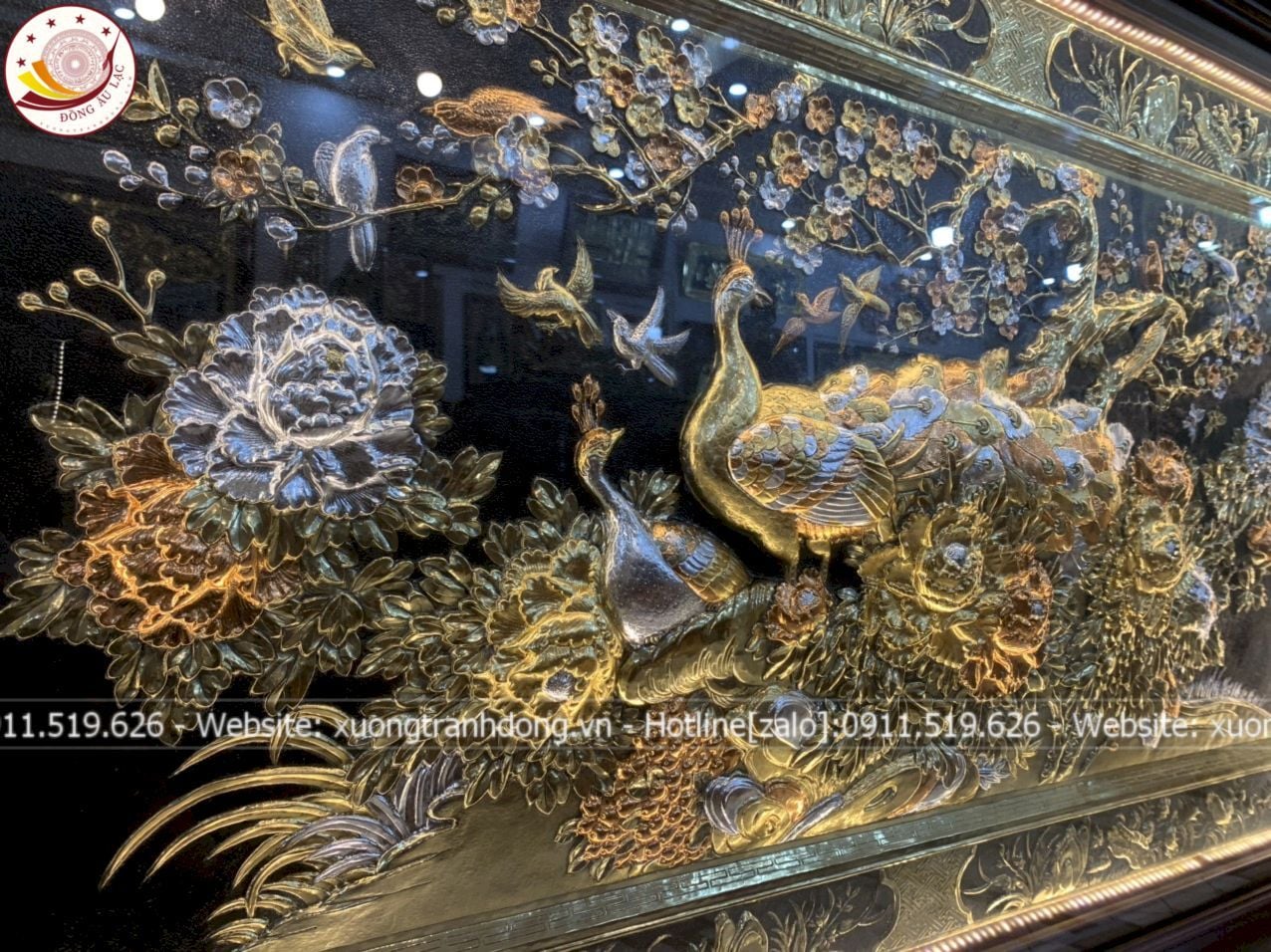 tranh vinh hoa phu quy bang dong vang dat vang bac kich thuoc 1m97x1m07 xuong tranh dong