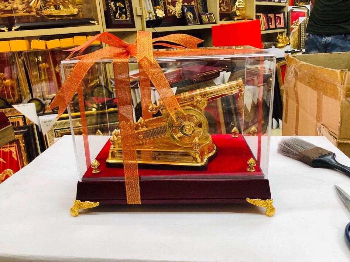 phao than cong dong vang ma vang 24k cao 18cm xuong tranh dong